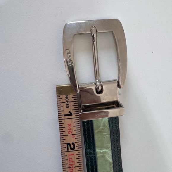 NEW Mauri Alligator Skin Green Belt Handmade In Italy